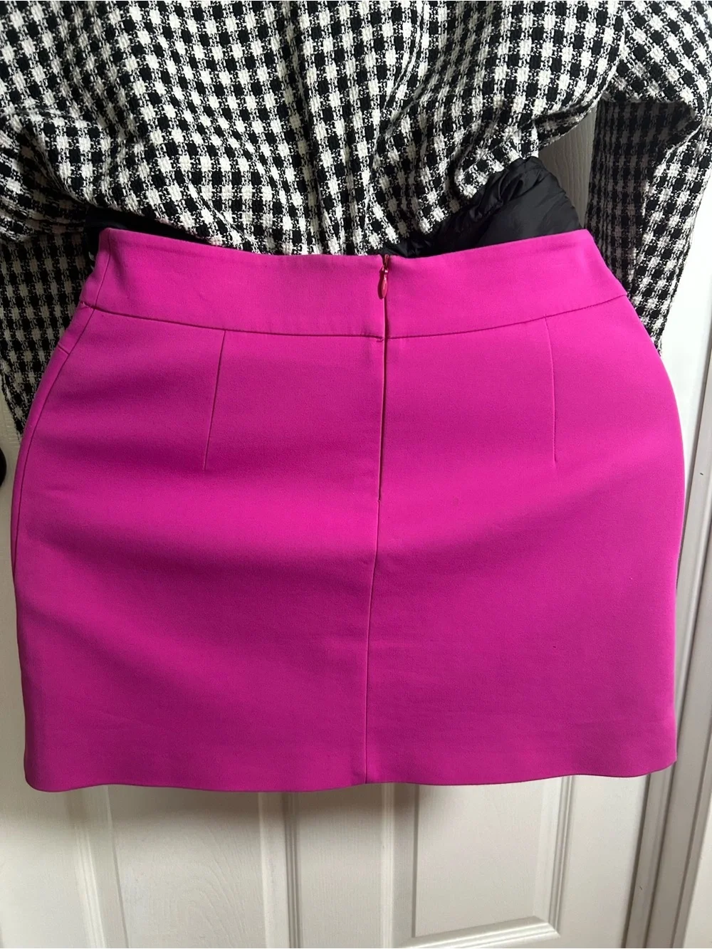 Zara Magenta Mini Skirt with Front Pocket Details